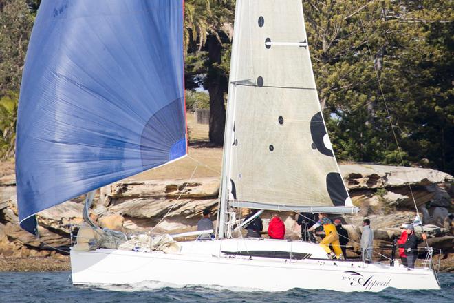 The crew of Eye Appeal got into the spirit of the day and won their division. - Land Rover Winter Series 2014 © David Brogan www.sailpix.com.au